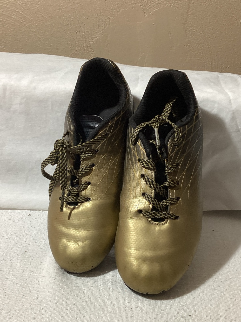 Kids' Gold Athletic Sneakers with Padded Collar